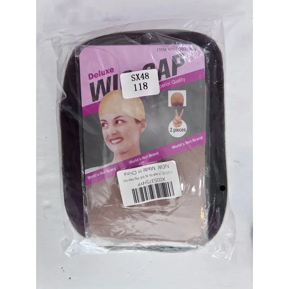 VIIYEESS Wine Red Wavy Bob Wig with Bangs 14” Synthetic Heat Resistant